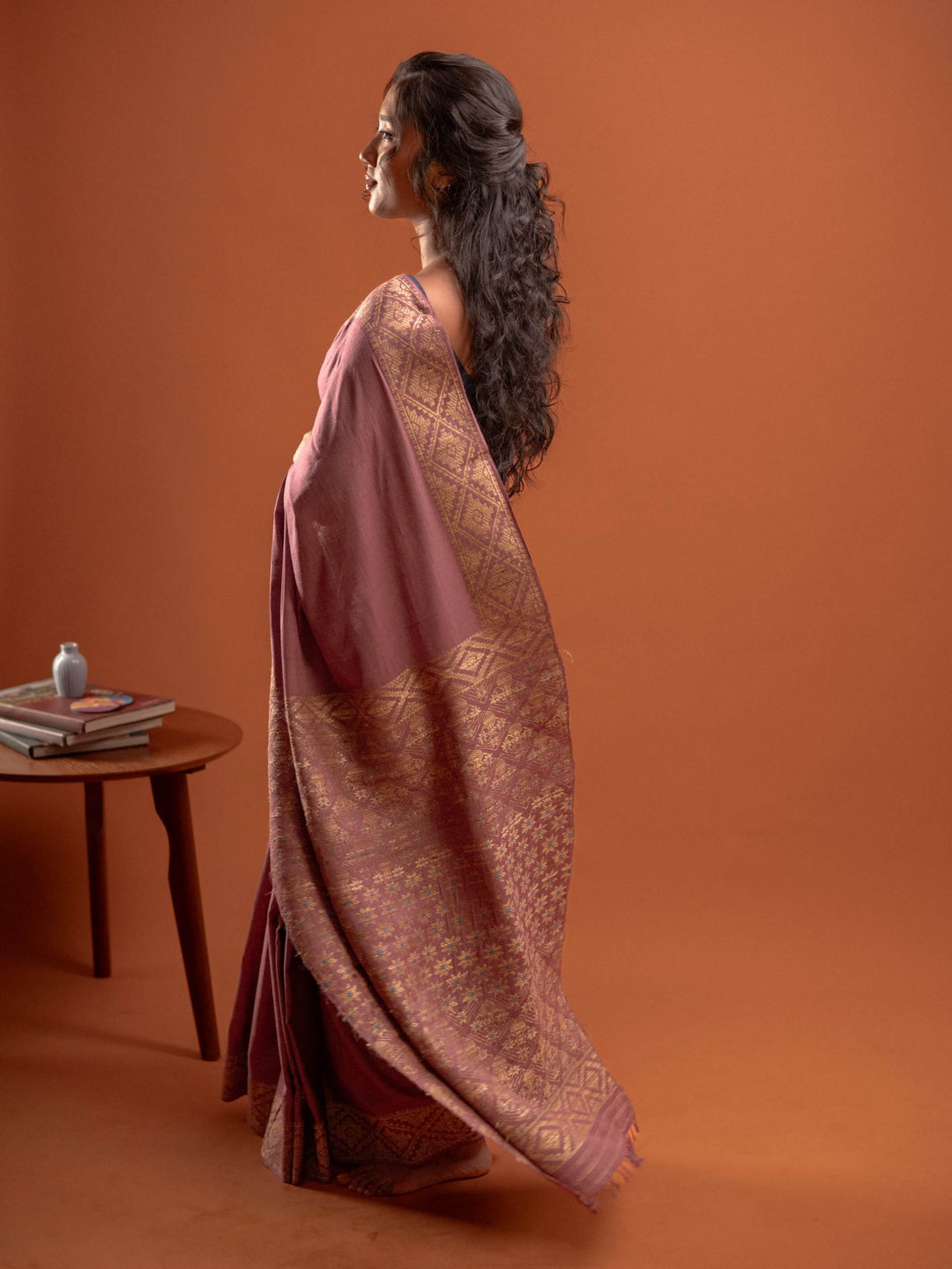 Mauve Rose Eri Silk Saree