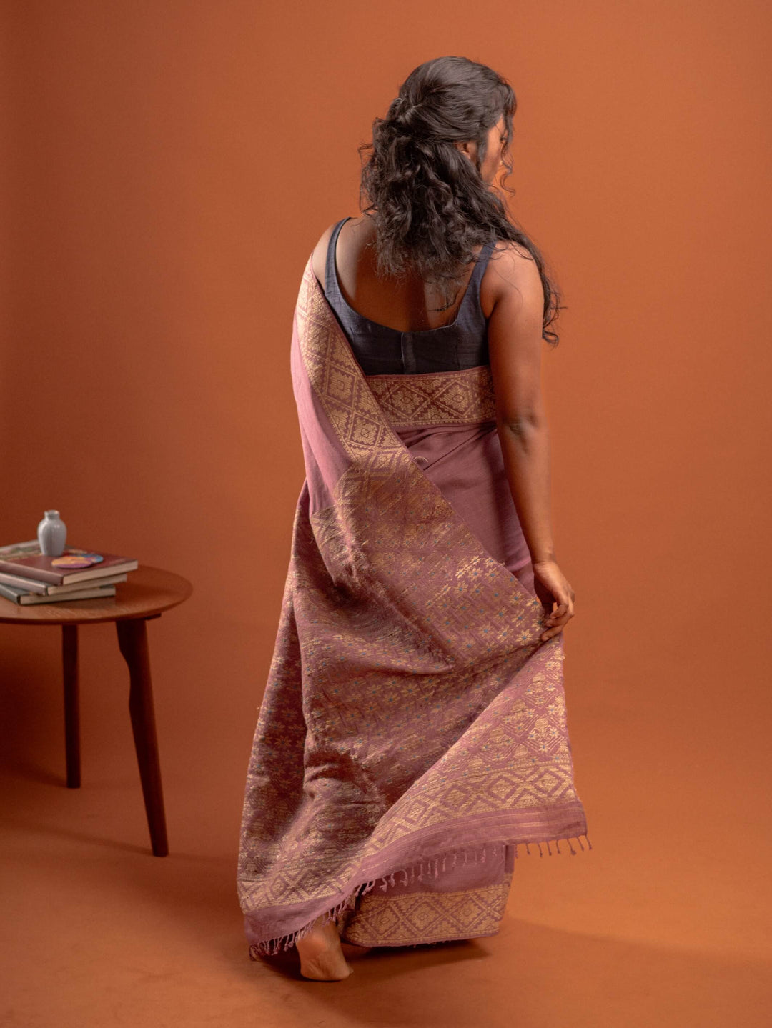 Mauve Rose Eri Silk Saree