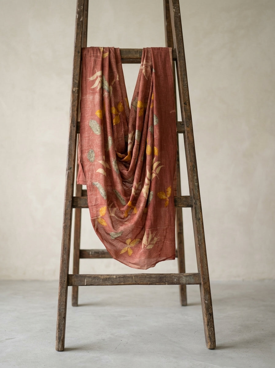 Lac Eco-Printed Silk Cotton Fabric