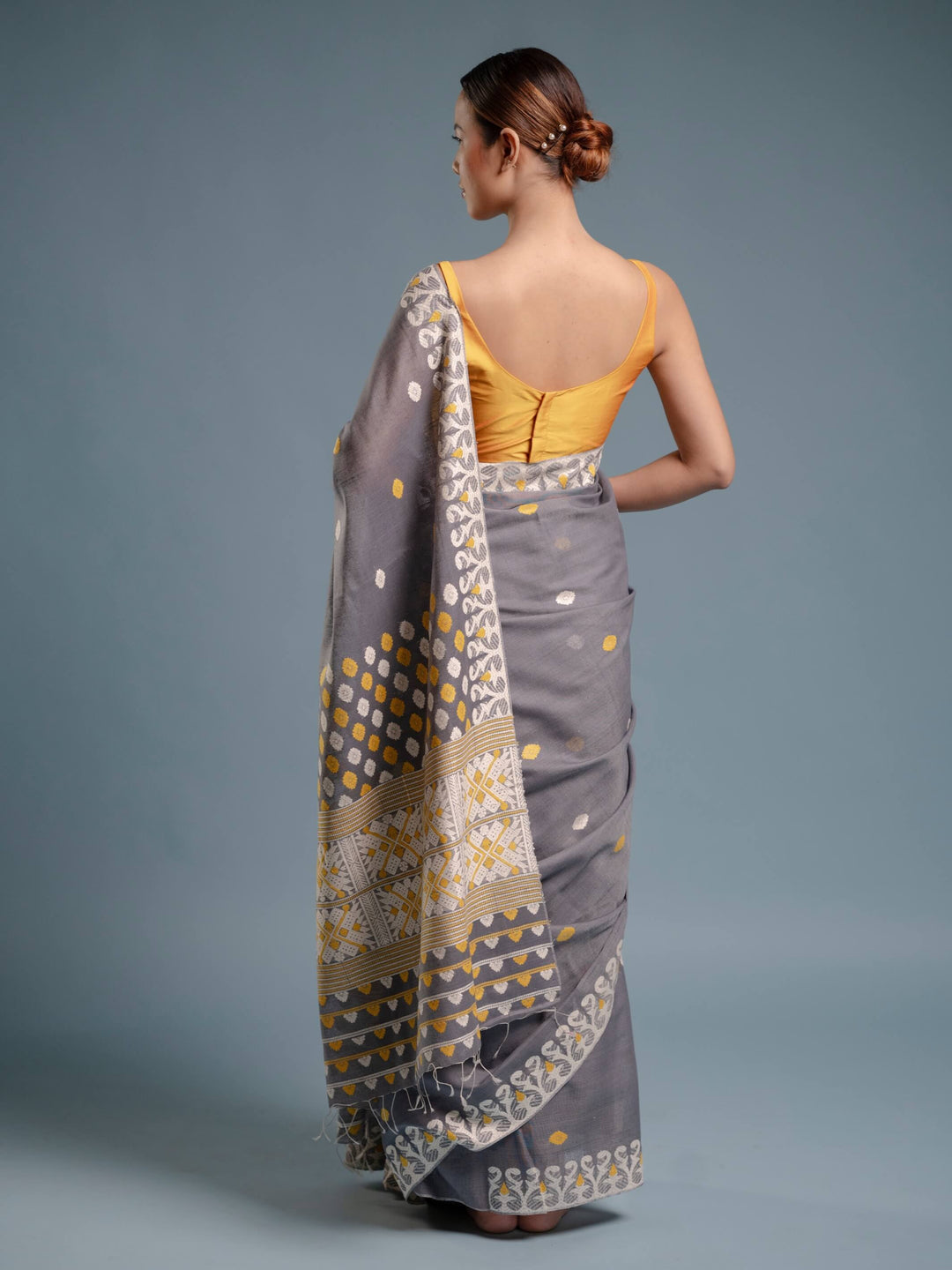Gray Eri Kesa Paat Silk Saree