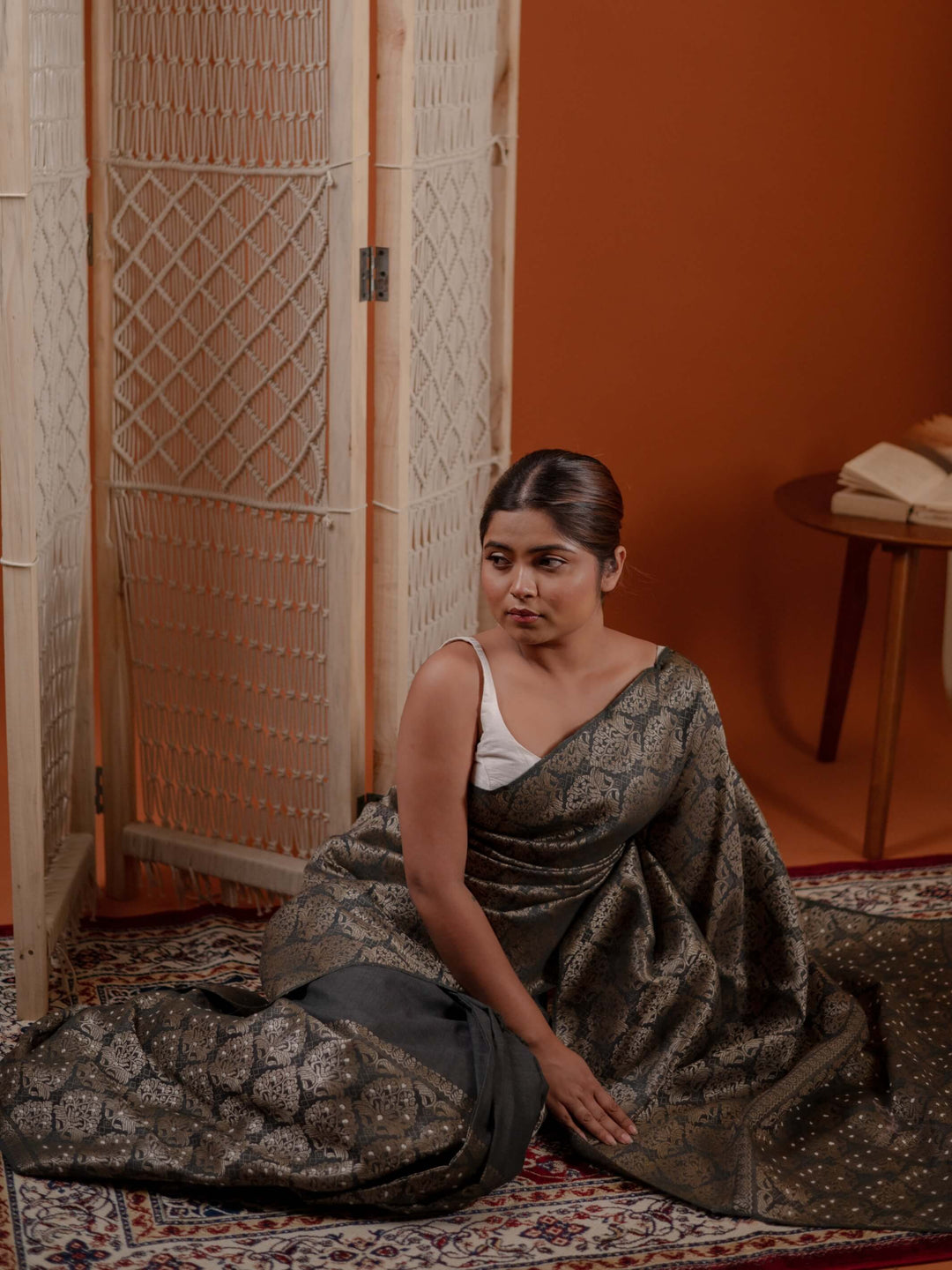 Charcoal Eri Silk Mekhela Sador