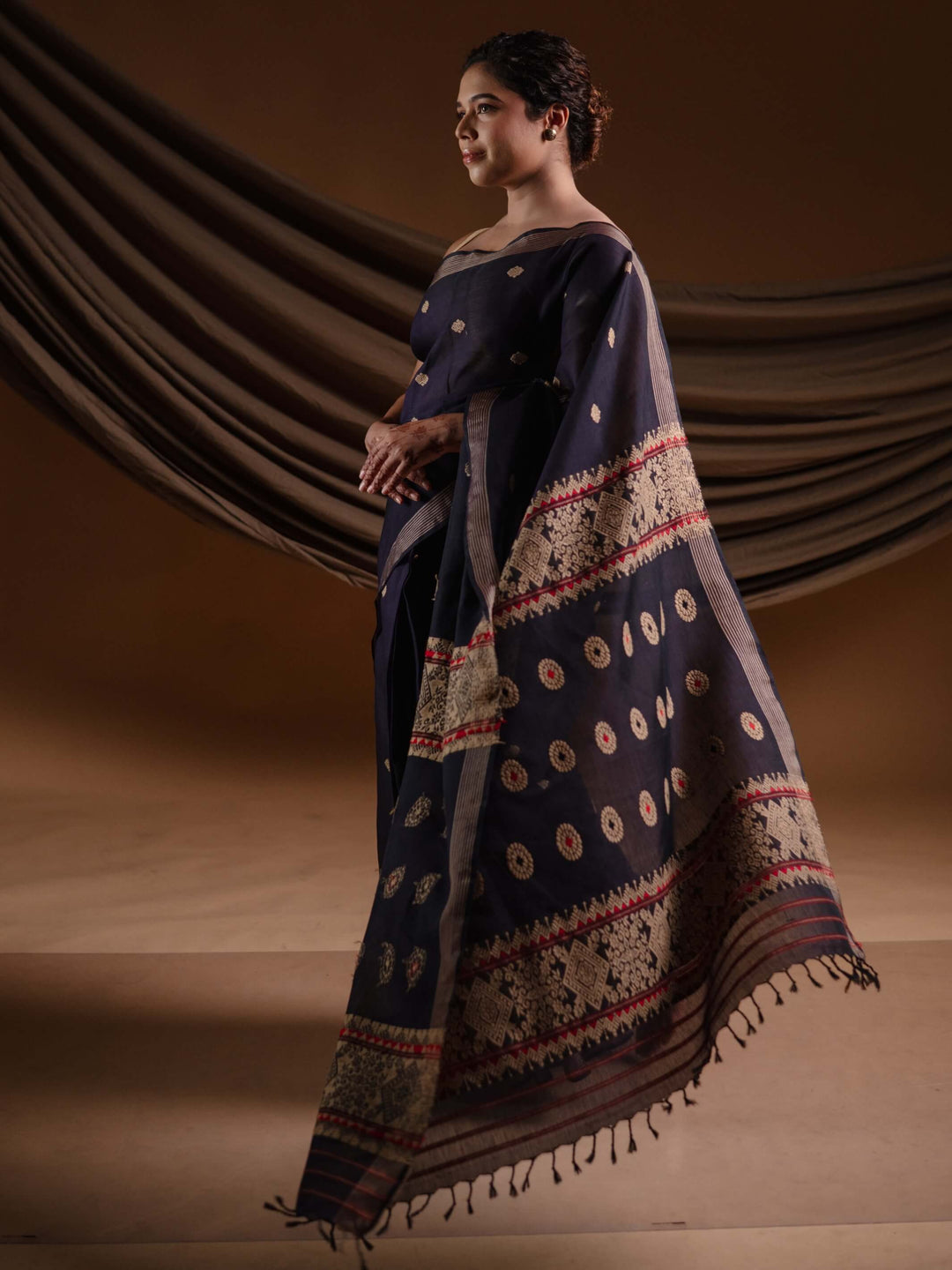 Indigo Silk Cotton Saree