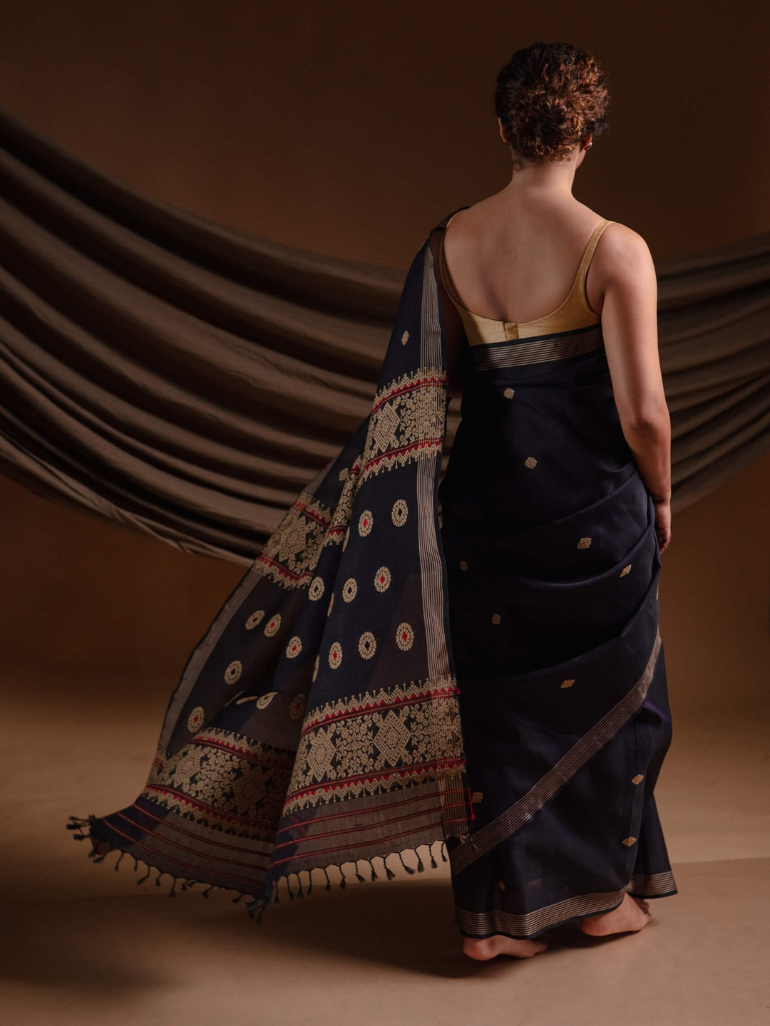 Indigo Silk Cotton Saree