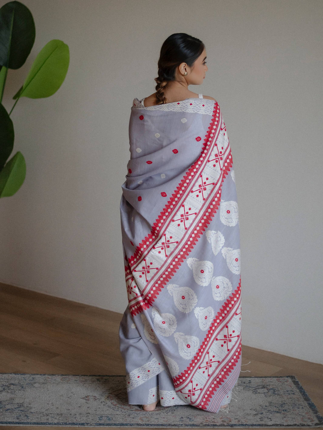 Periwinkle Eri Kesa Paat Silk Saree