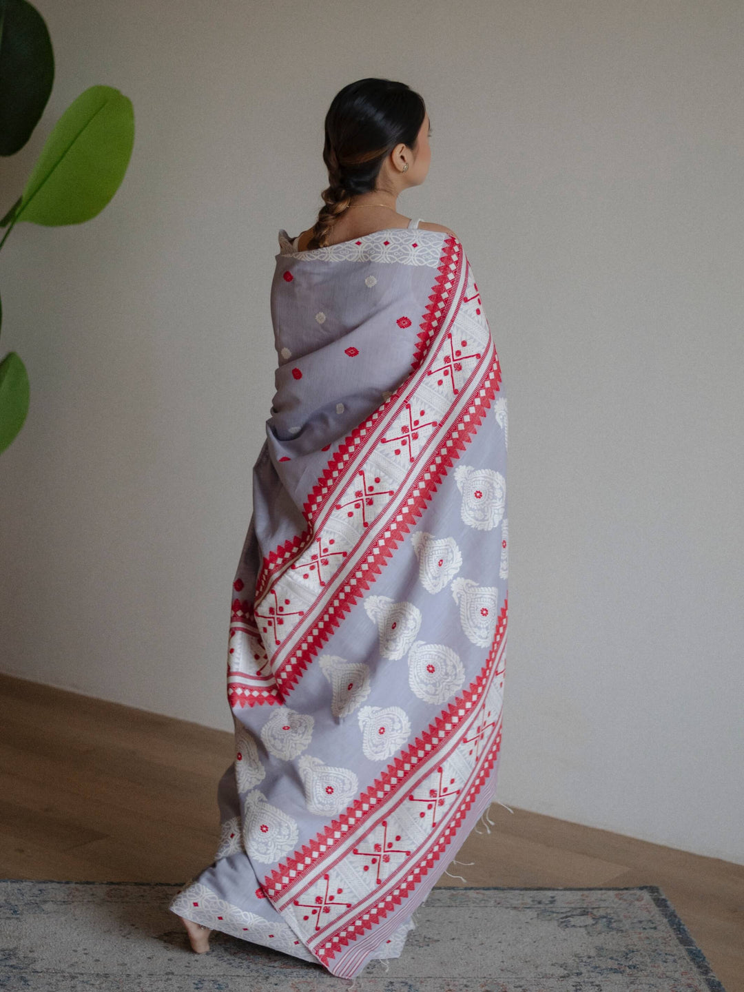 Periwinkle Eri Kesa Paat Silk Saree