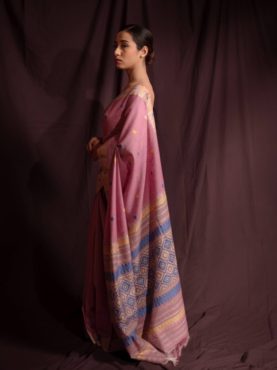 Lilac Eri Kesa Paat Silk Saree
