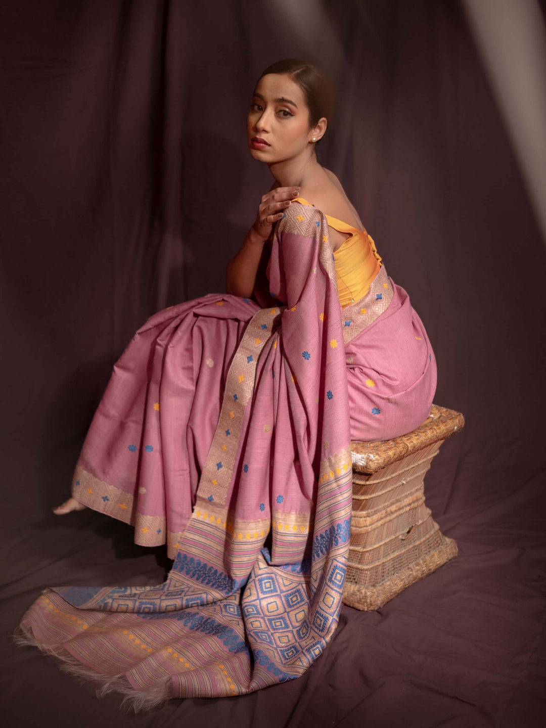 Lilac Eri Kesa Paat Silk Saree