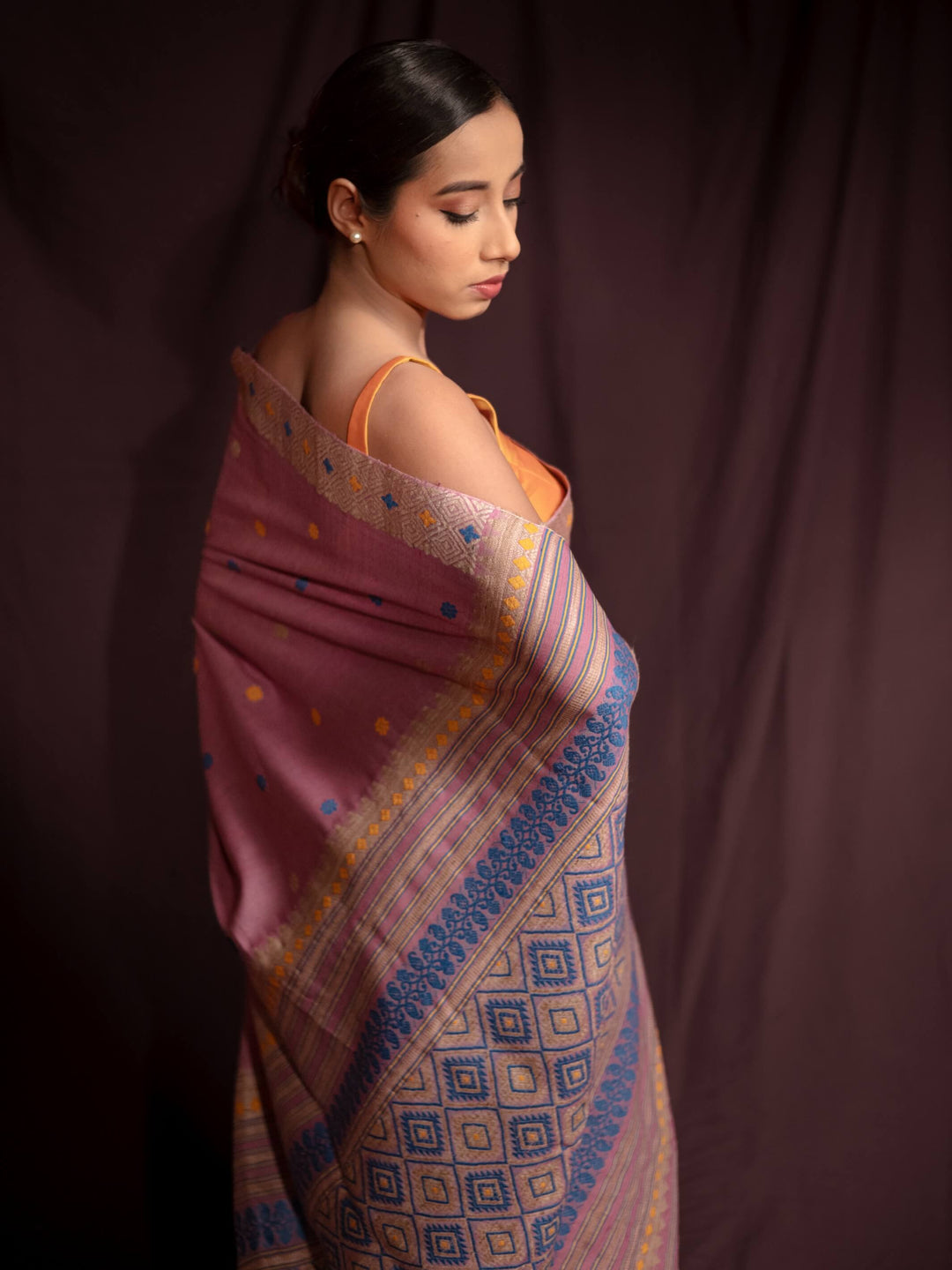 Lilac Eri Kesa Paat Silk Saree