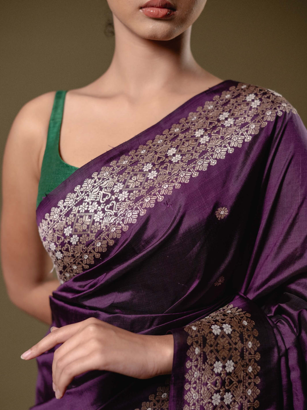 Royal Purple Paat Silk Mekhela Sador