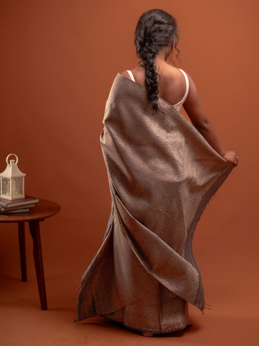 Grey Eri Tussar Silk Mekhela Sador