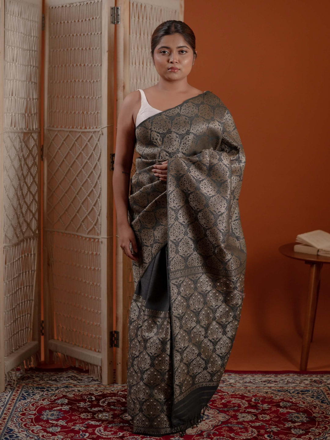 Charcoal Eri Silk Mekhela Sador