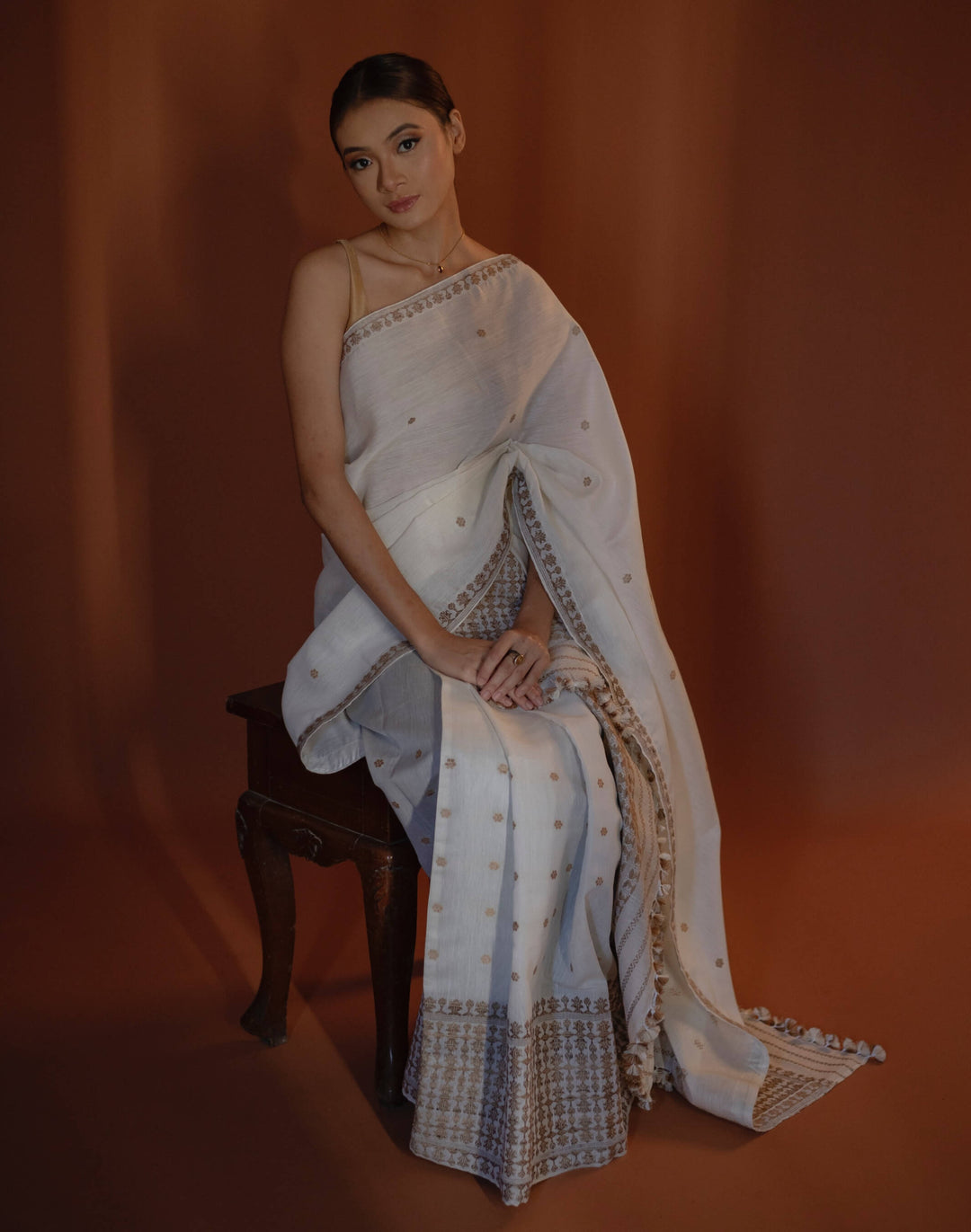 Ivory Silk Cotton Mekhela Sador