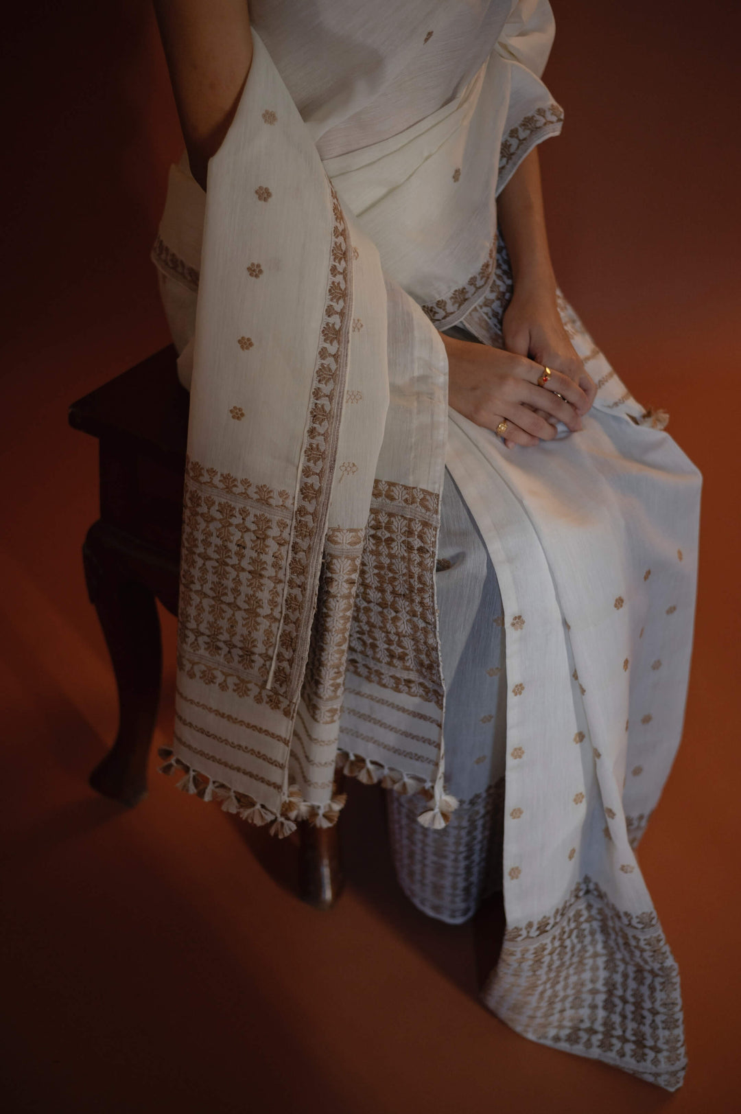 Ivory Silk Cotton Mekhela Sador