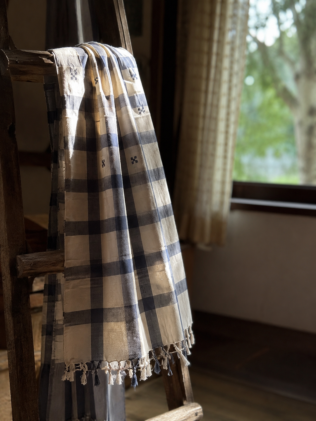 Grey Eri Modal Check Stole