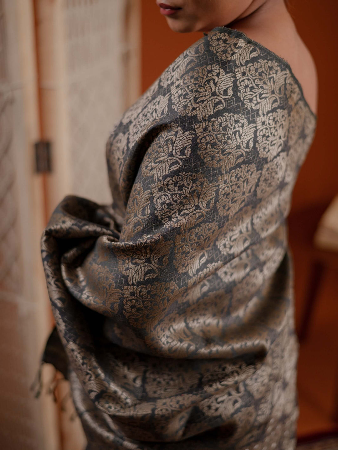 Charcoal Eri Silk Mekhela Sador