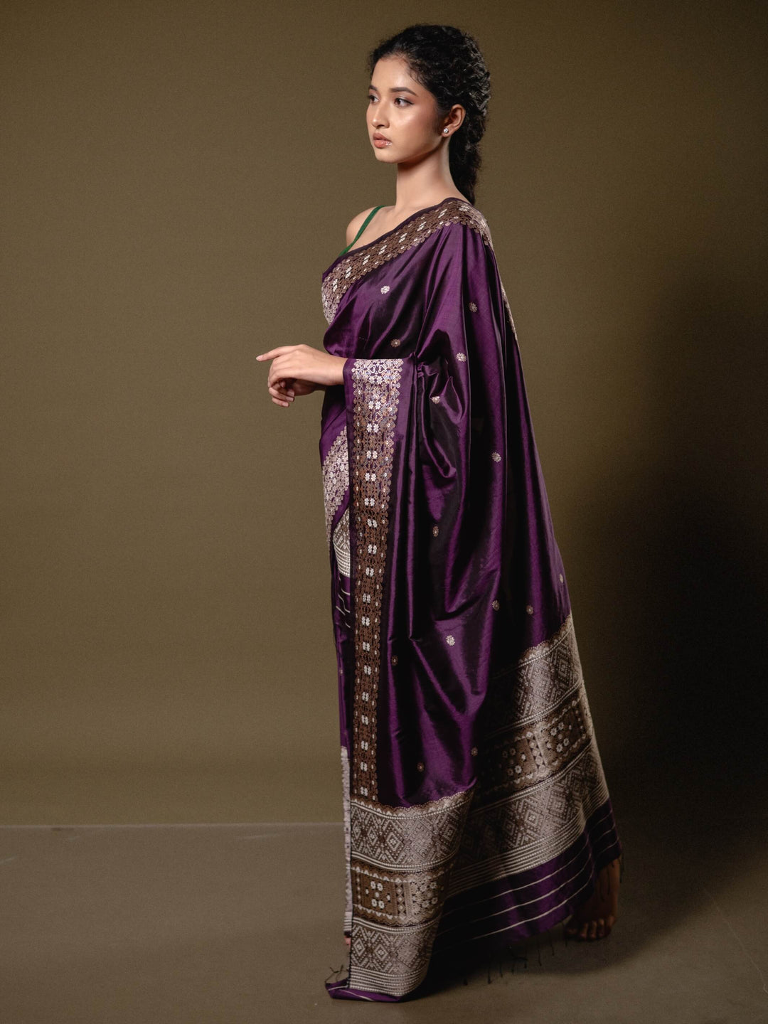 Royal Purple Paat Silk Mekhela Sador