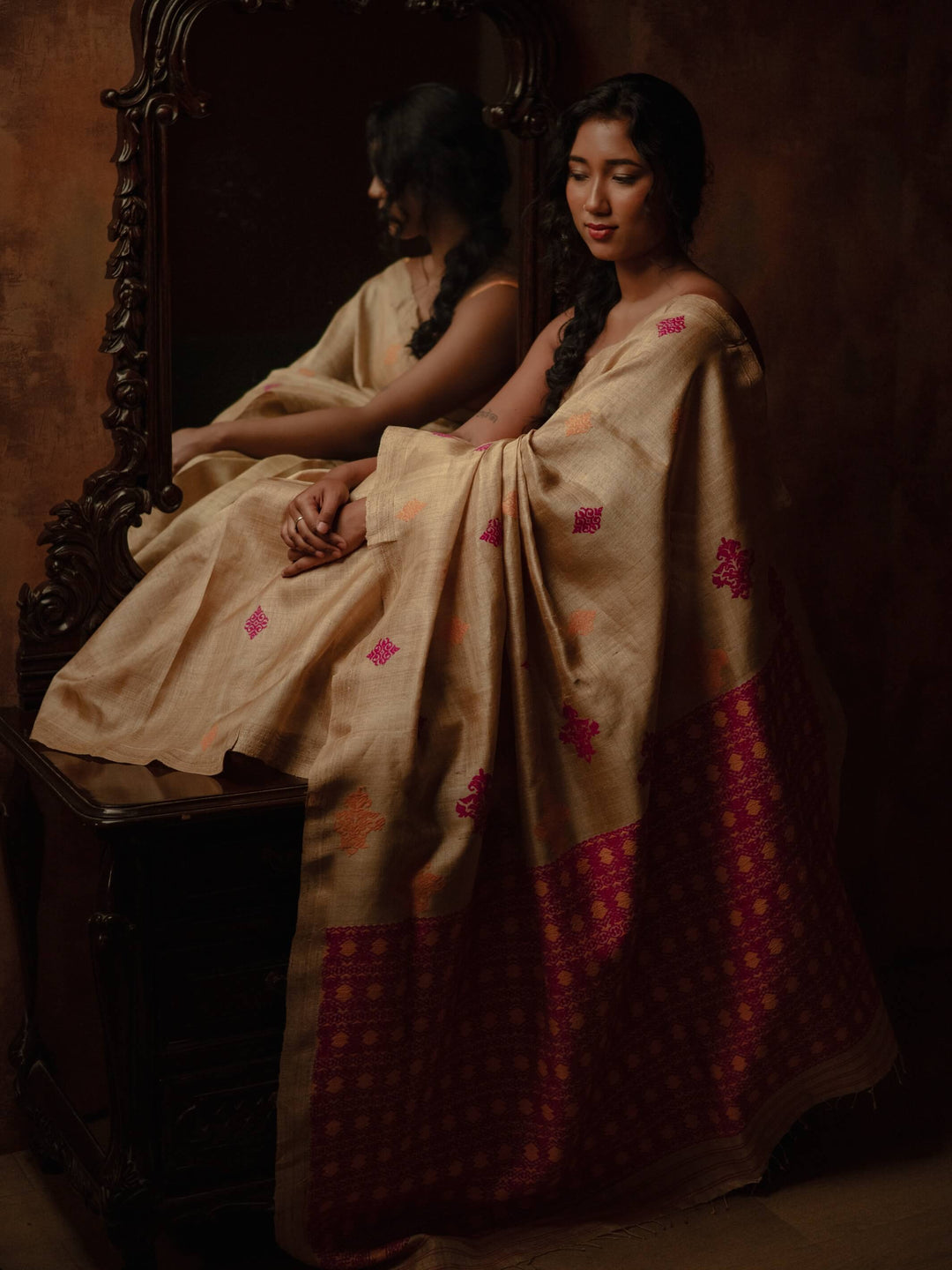 Dhumra Muga Silk Saree