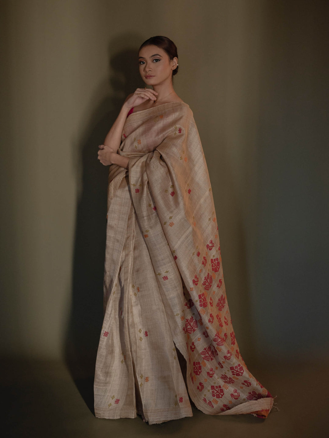 Tyche Muga Silk Saree