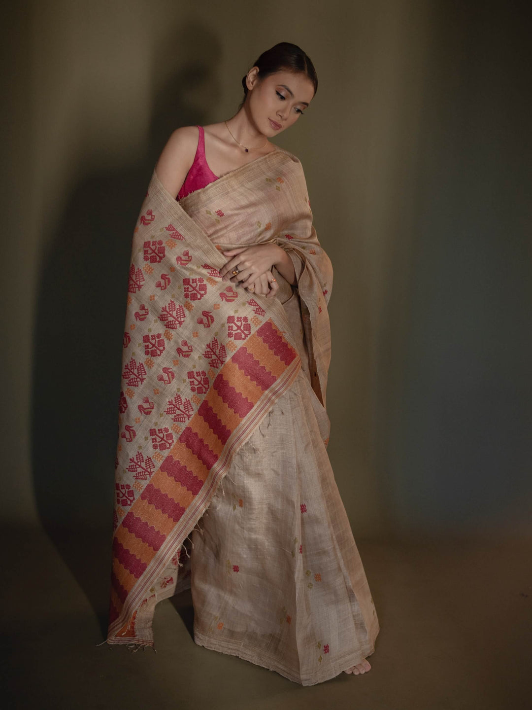 Tyche Muga Silk Saree