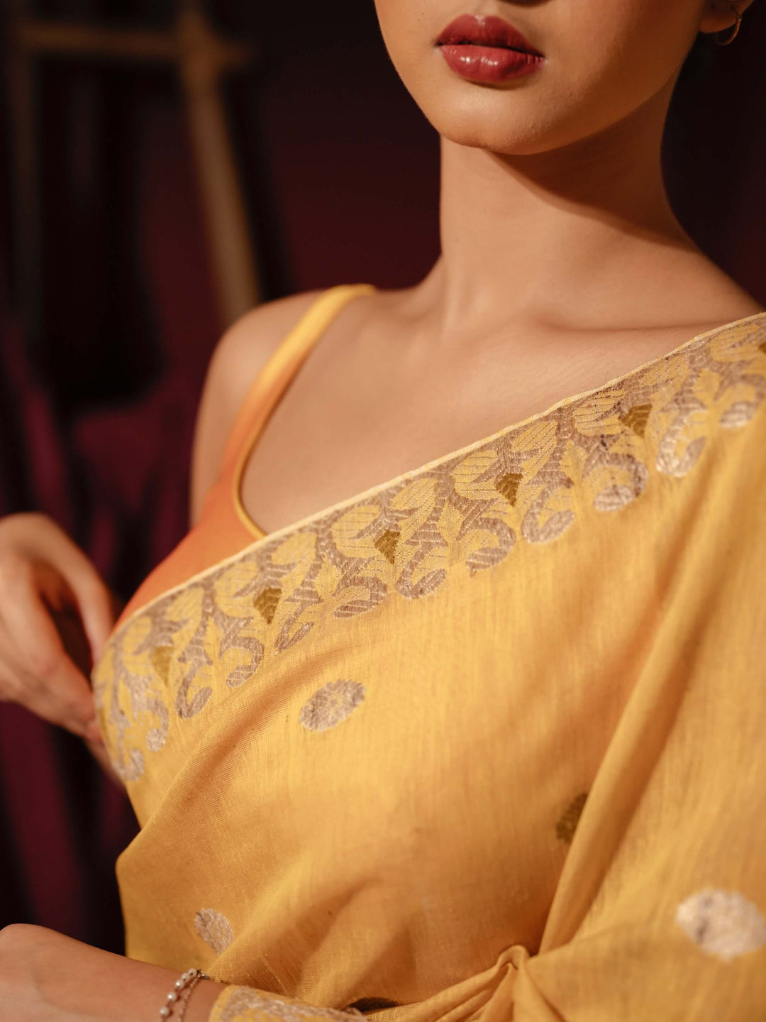 Mustard Eri Kesa Paat Silk Saree