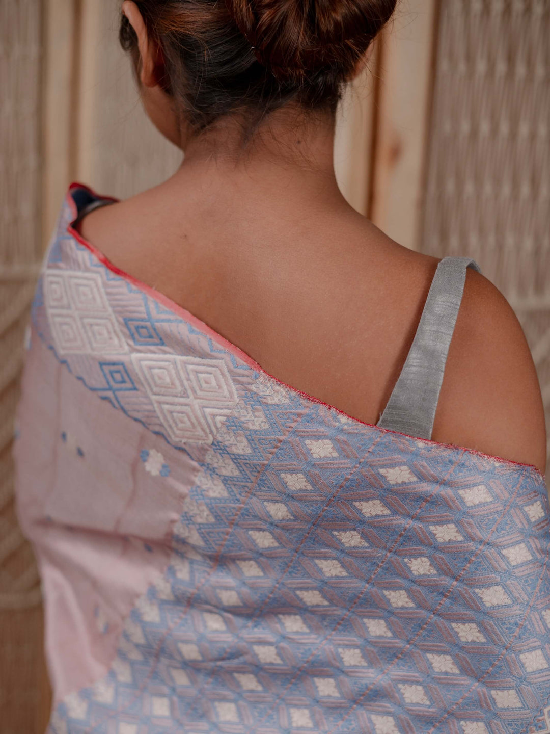 Copper Pink Paat Silk Saree