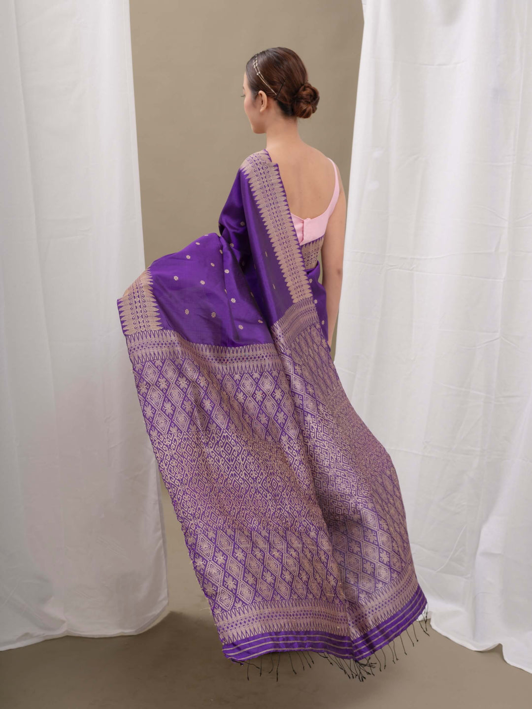 Royal Purple Paat Silk Saree