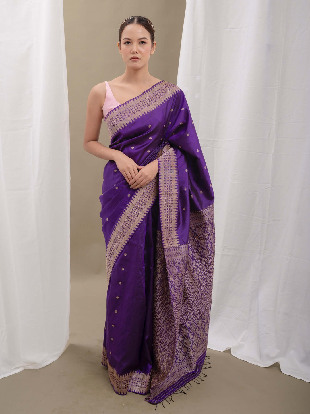 Royal Purple Paat Silk Saree