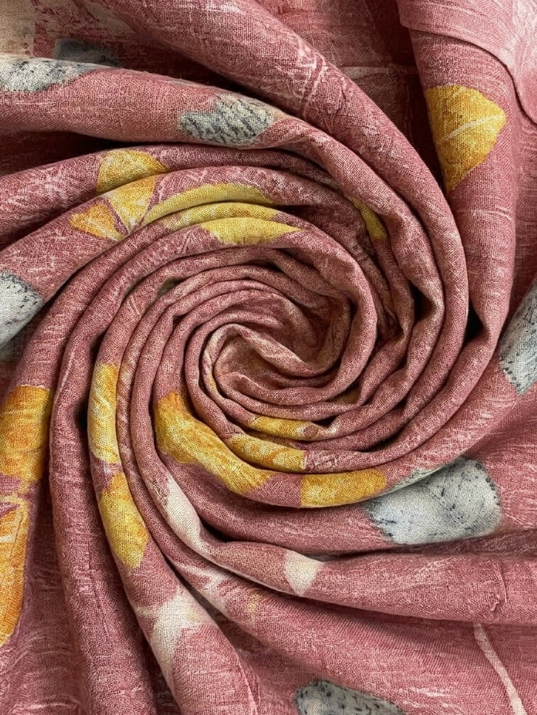 Lac Eco-Printed Silk Cotton Fabric