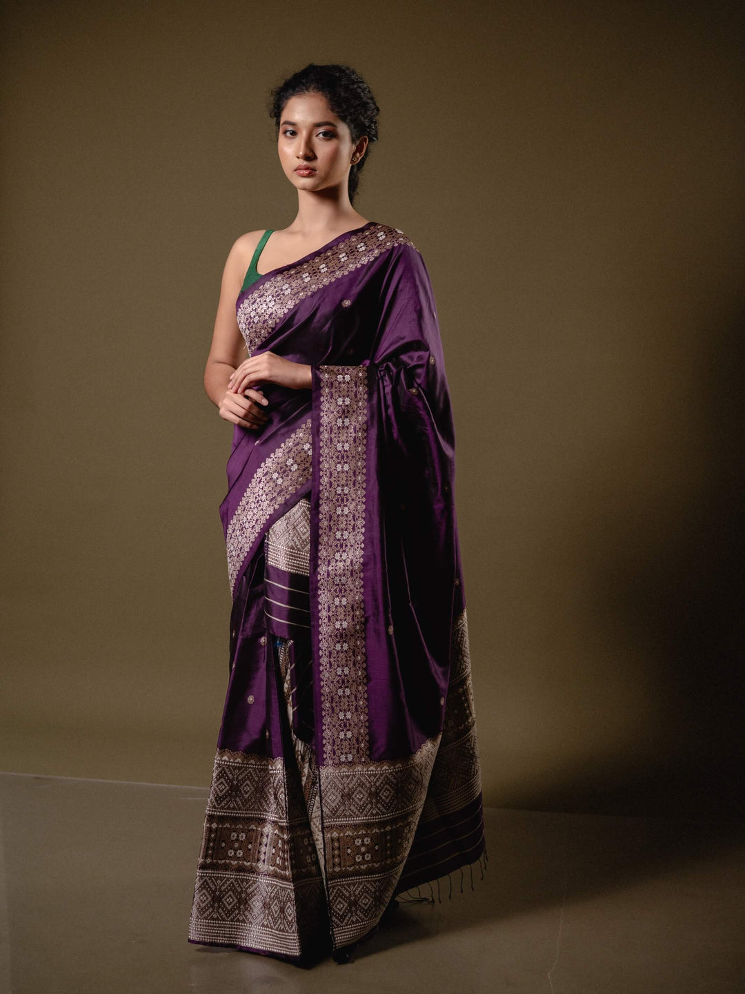 Royal Purple Paat Silk Mekhela Sador