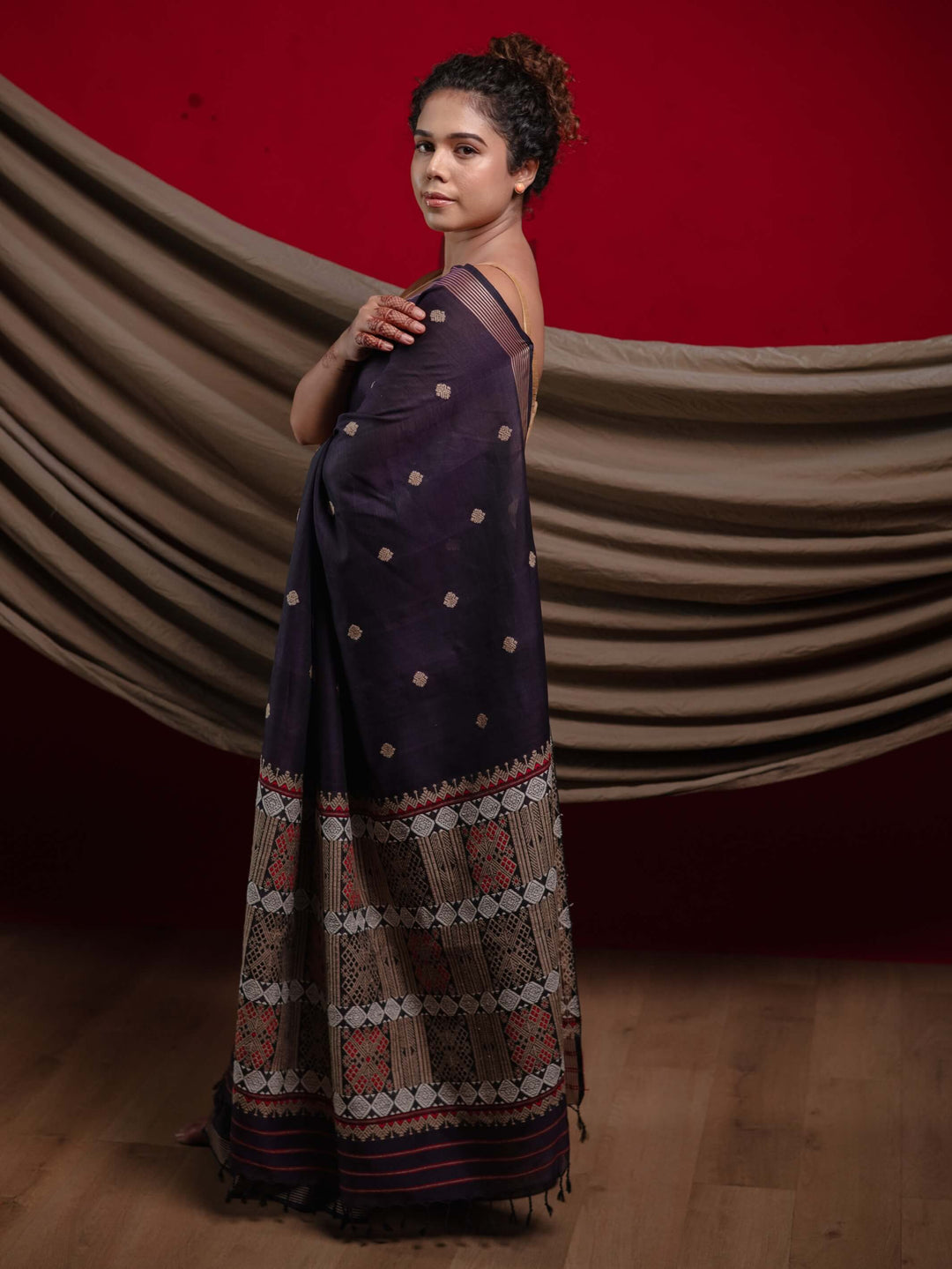 Royal Purple Silk Cotton Saree
