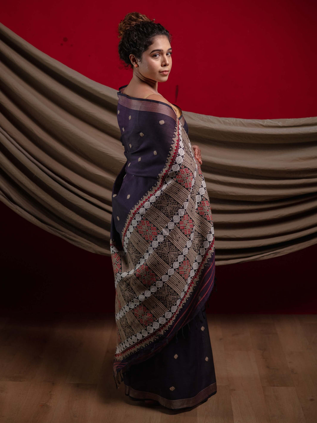 Royal Purple Silk Cotton Saree