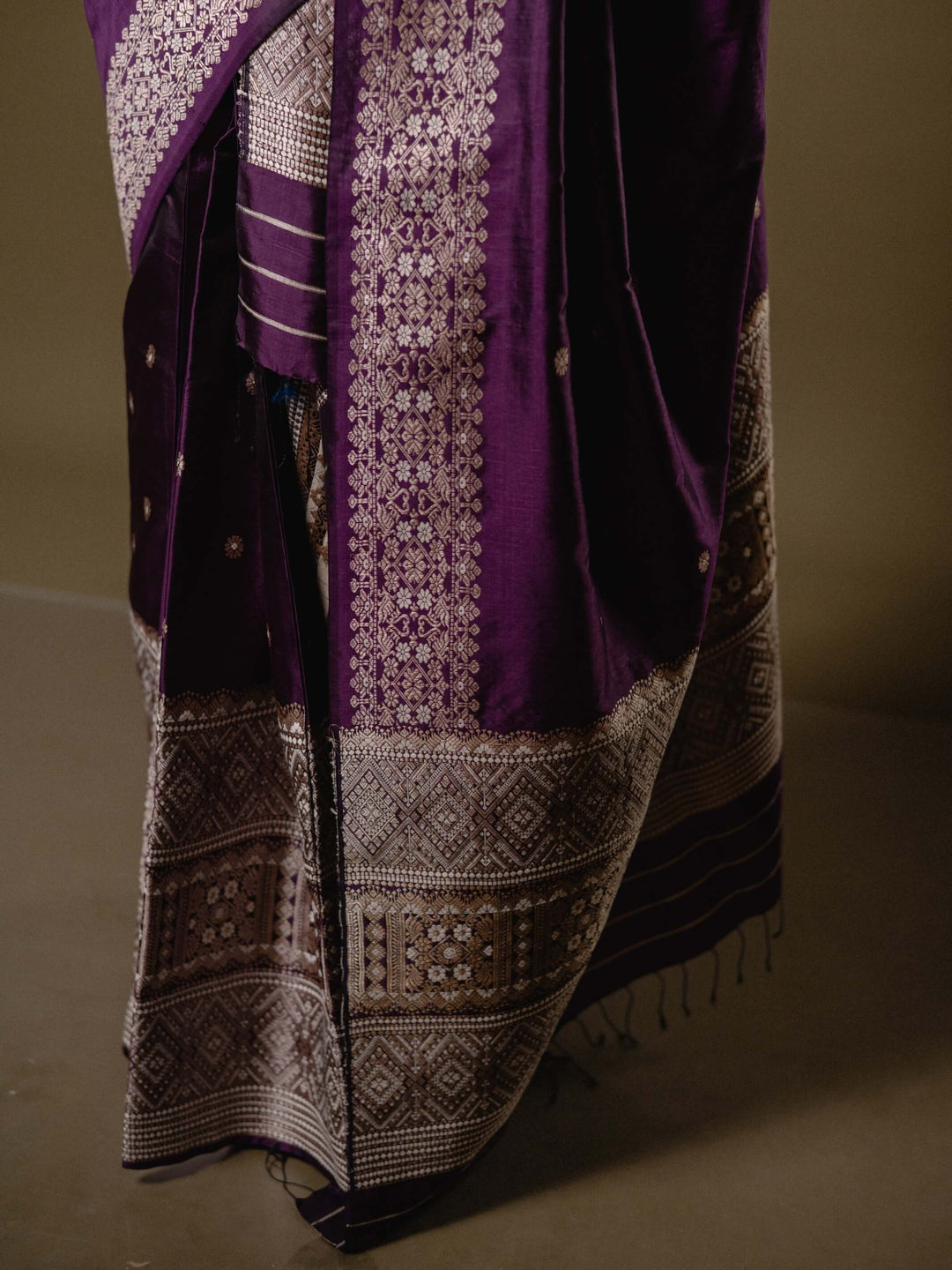 Royal Purple Paat Silk Mekhela Sador