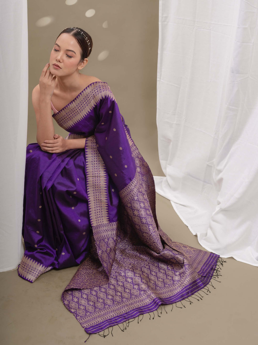 Royal Purple Paat Silk Saree