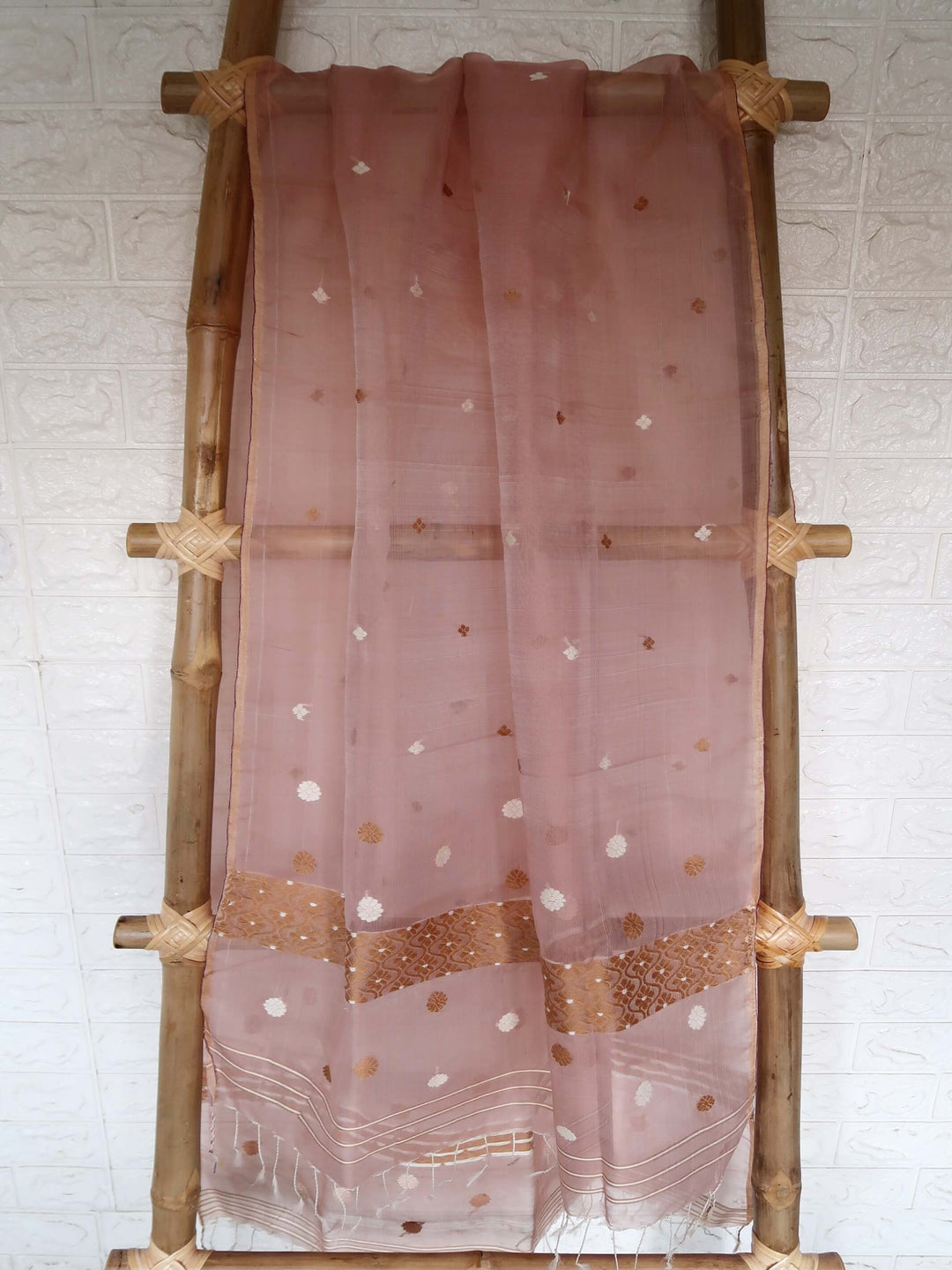 Rose Beige Mulberry Silk Dupatta