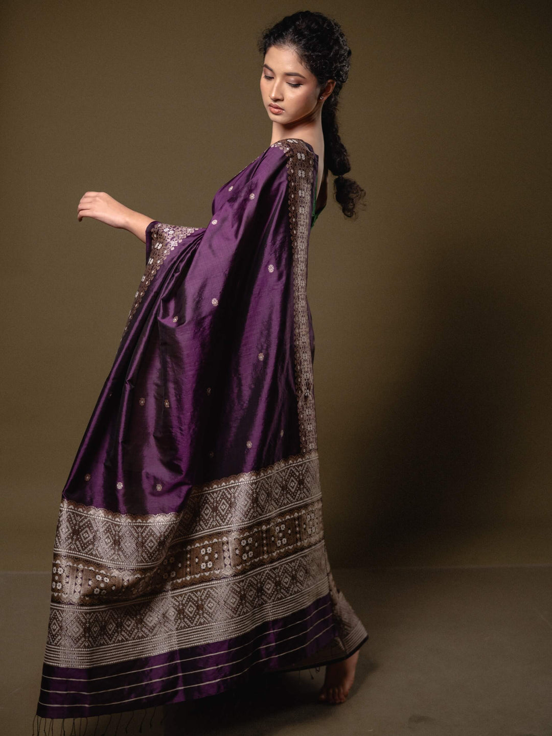 Royal Purple Paat Silk Mekhela Sador