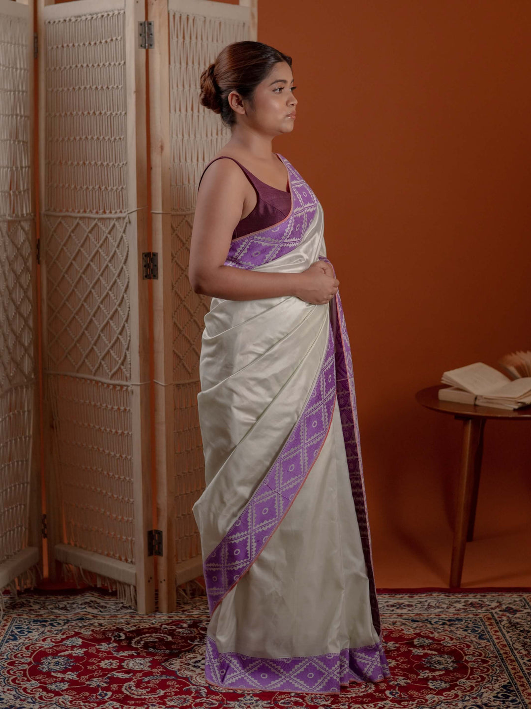 Silver Sage Green Paat Silk Saree