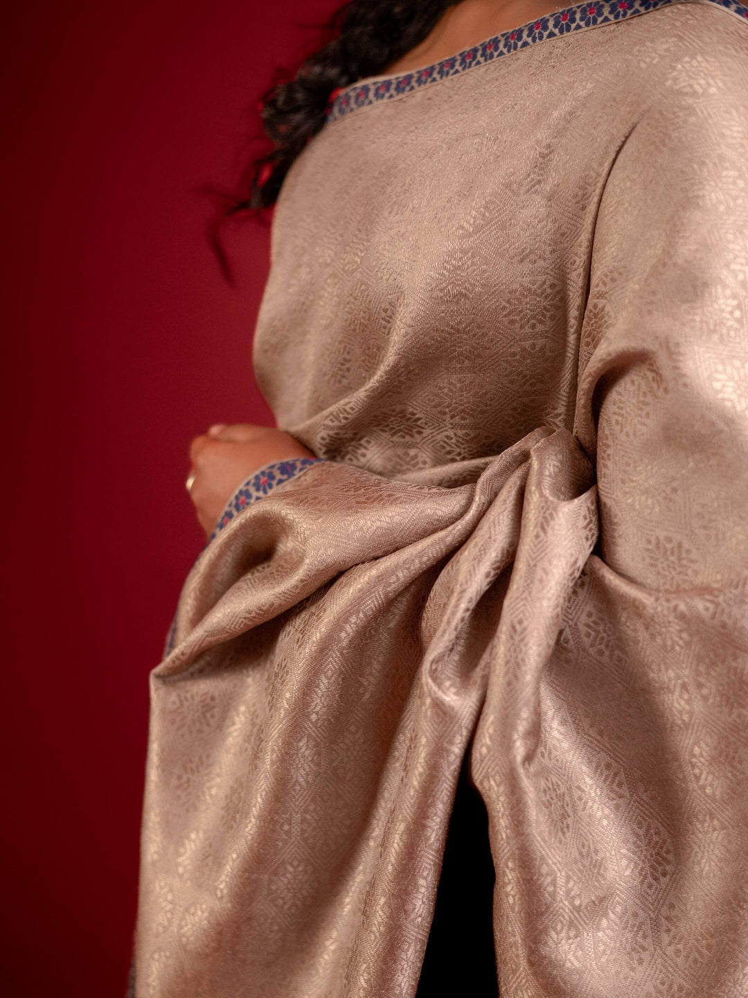 Indigo Tussar Silk Saree