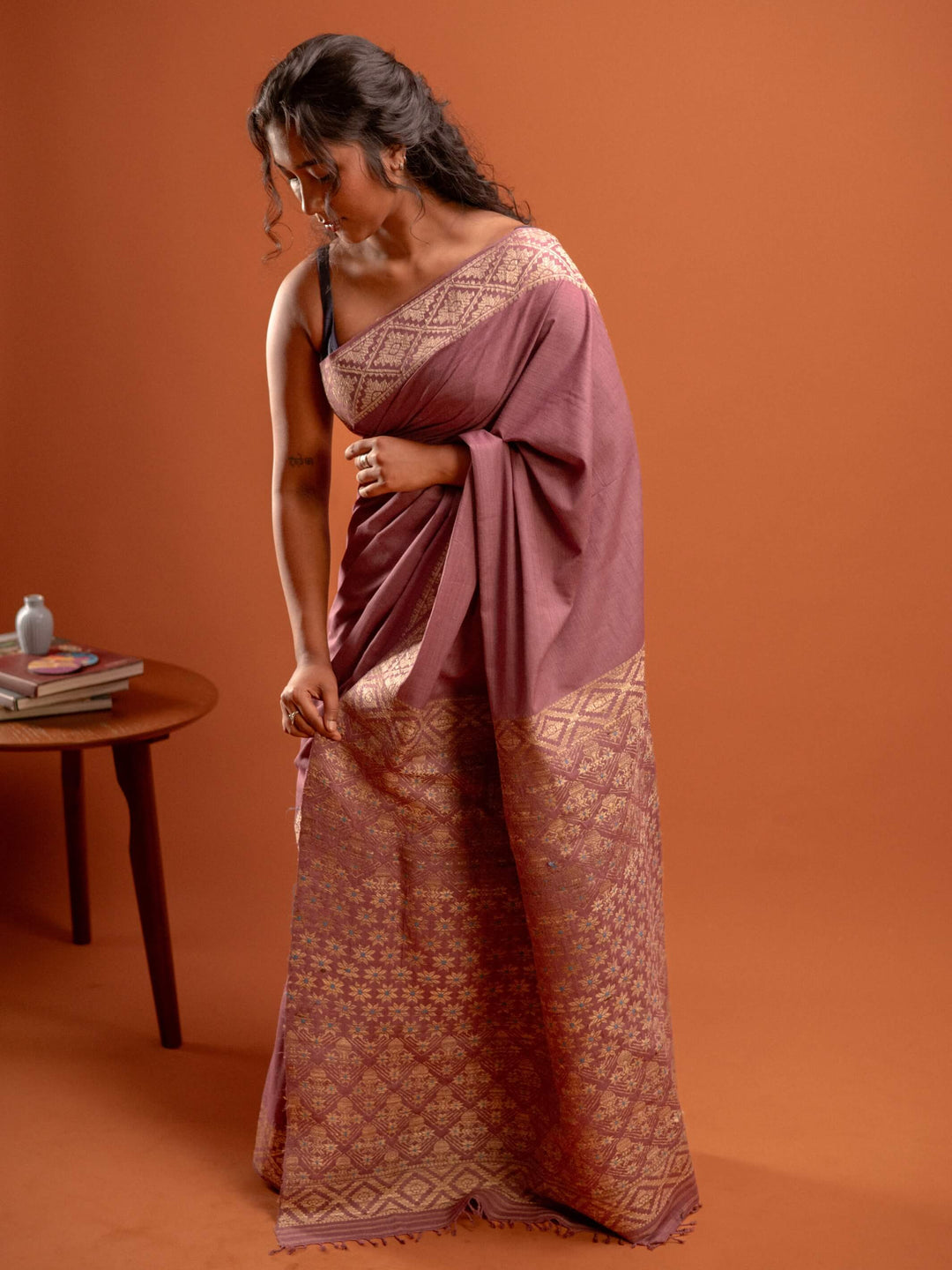 Mauve Rose Eri Silk Saree