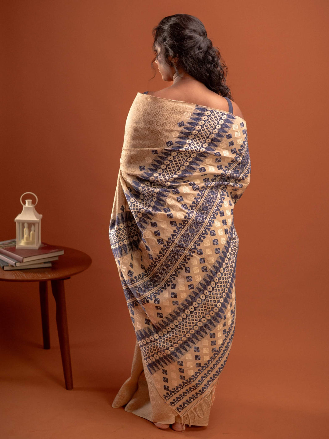 Natural Red Eri Tussar Silk Saree