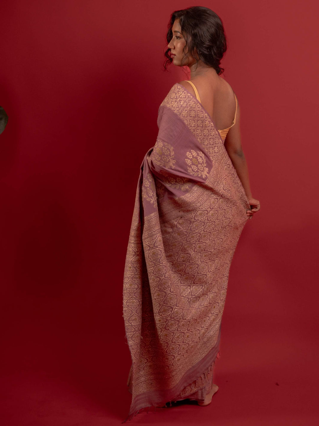 Mauve Rose Eri Silk Saree