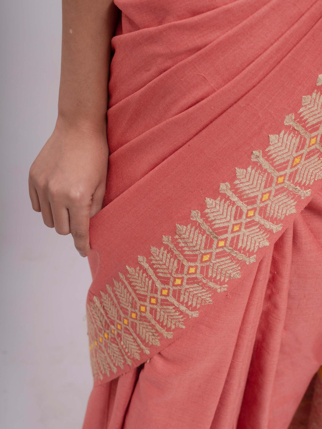 Indian Red Eri Silk Saree