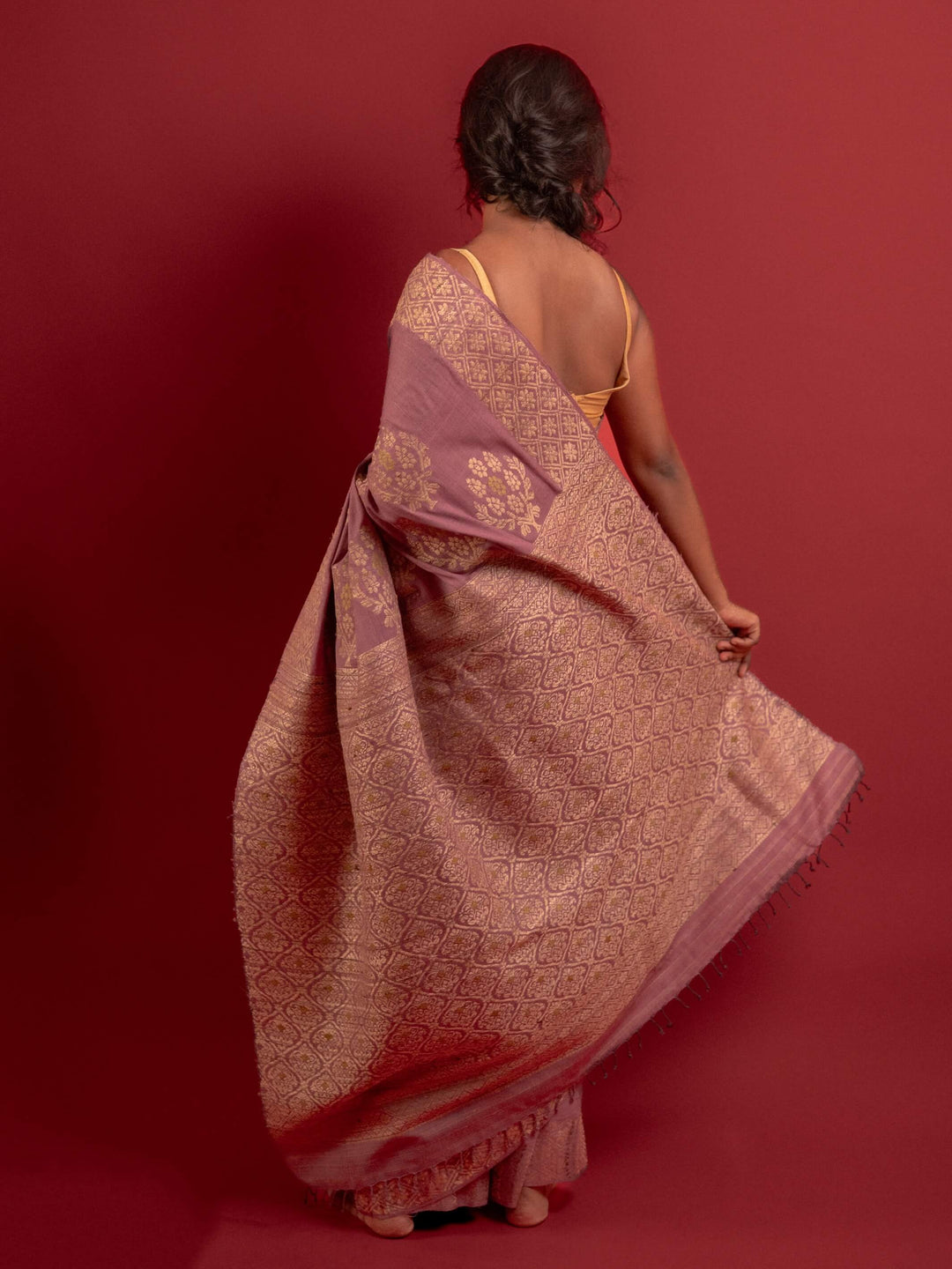 Mauve Rose Eri Silk Saree