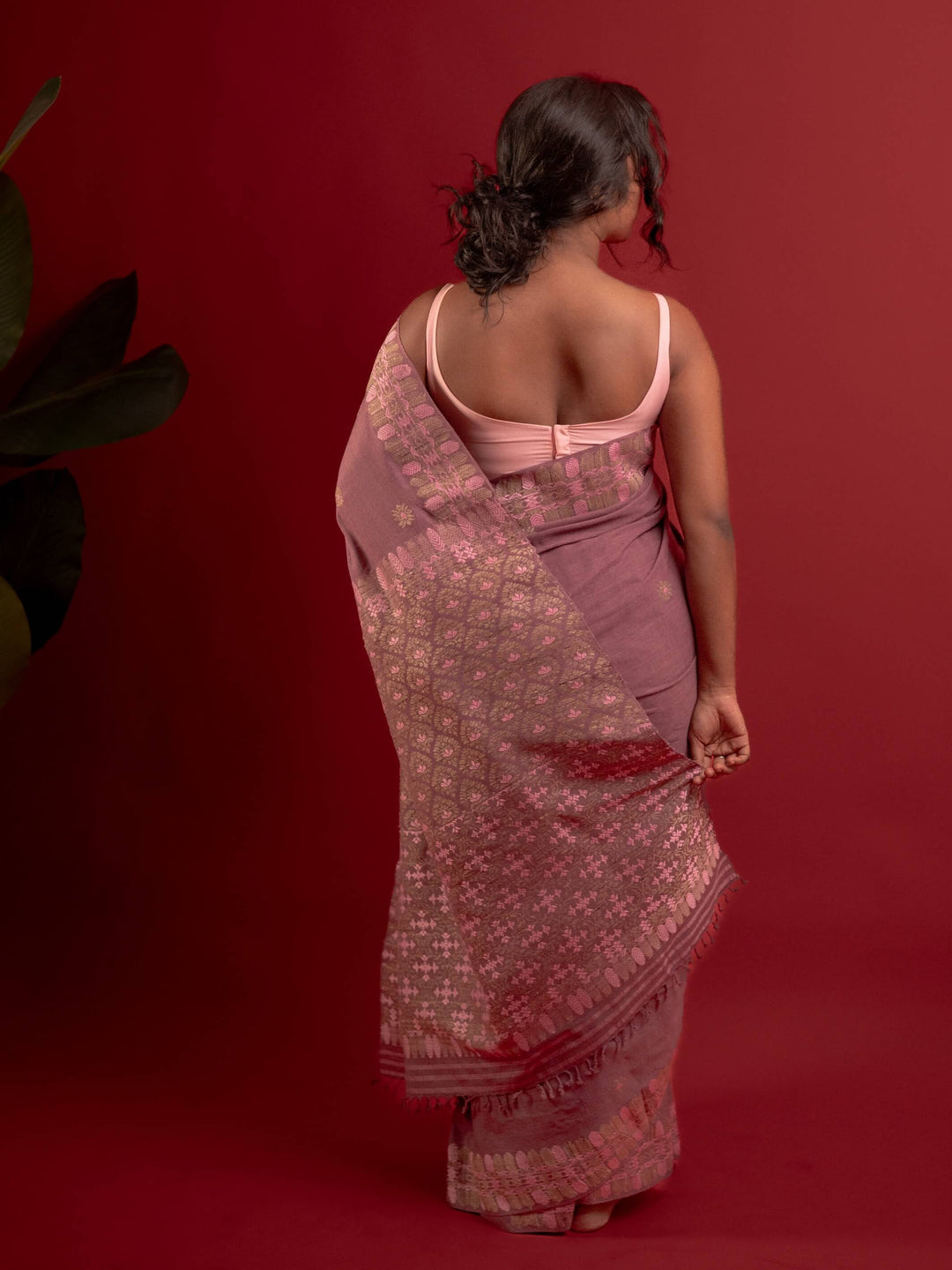 Mauve Rose Eri Silk Saree