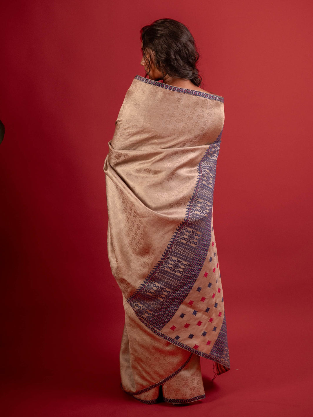 Indigo Tussar Silk Saree