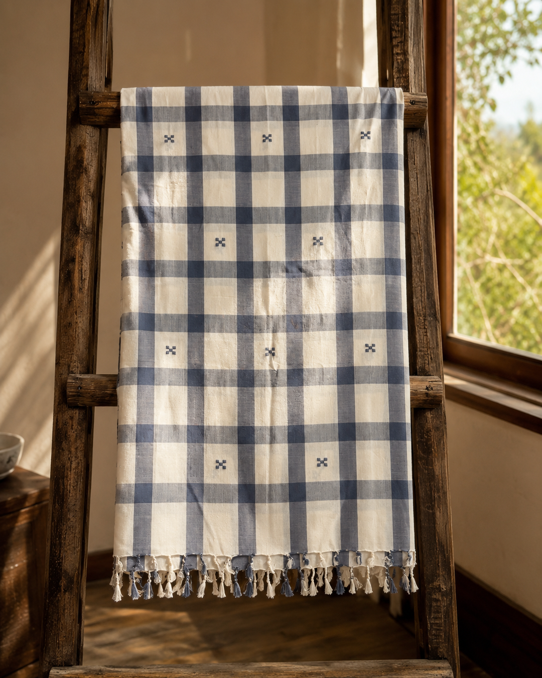 Grey Eri Modal Check Stole