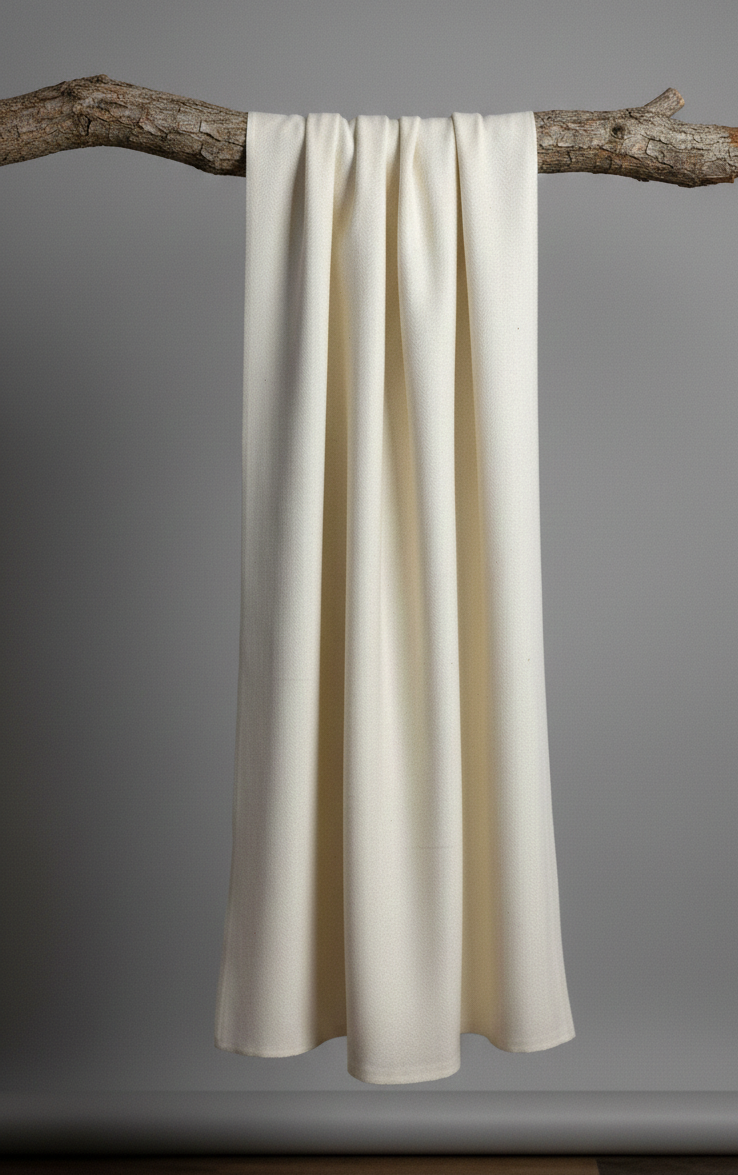 Off White Eri Silk Modal Twill Fabric