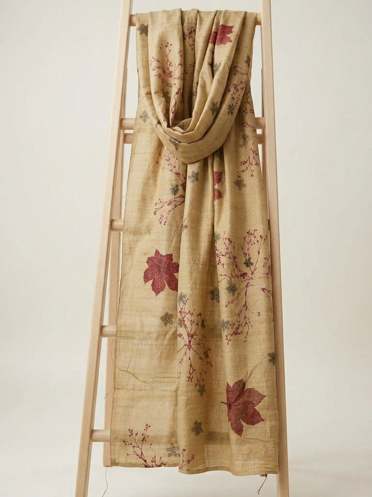 Turmeric Eco-Printed Silk Cotton Fabric