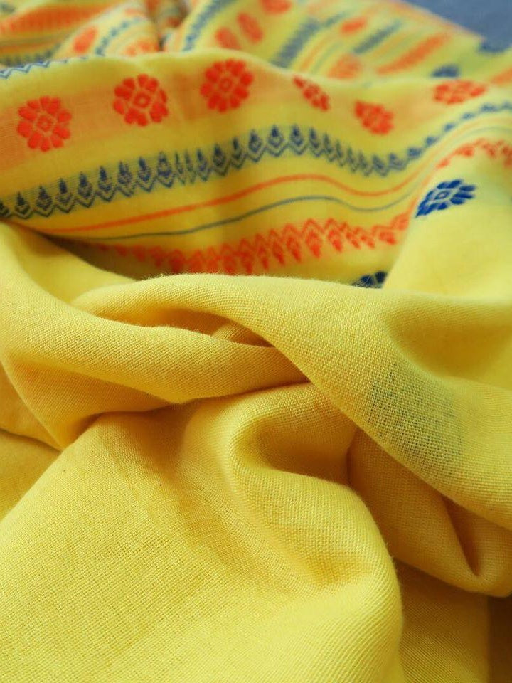 Canary Yellow Silk Cotton Saree