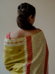 Chatreuse Eri Silk Saree