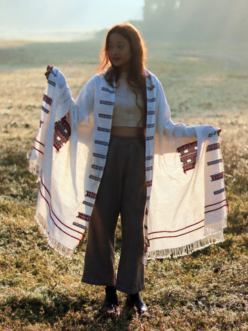 Natural Eri Wool Shawl
